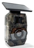 Mini caméra sans fil pour la faune avec WIFI Max. Caméra de jeu extérieure IP66 avec batterie 5200 mAh, compatible 128 Go et panneau solaire externe