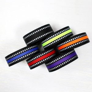 Intercolored Polyester băng vải giả Nylon <span class=keywords><strong>Webbing</strong></span> ban nhạc hai tông màu phản quang <span class=keywords><strong>Webbing</strong></span> cho túi nhà dệt Thắt lưng dây đeo - Product Image 1