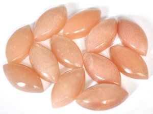 Lote de 5 Cabujones de Piedra Lunar Melocotón Marquise de 10x20mm, Gemas Naturales Sueltas Pulidas para Joyería y Manualidades - Product Image 3