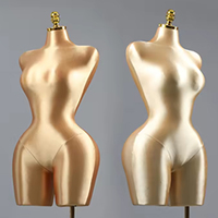 BBL Femme Courbes PU Buste Mannequin Grande Taille avec Or Corps et Robe Forme Vêtements Affichage Torse