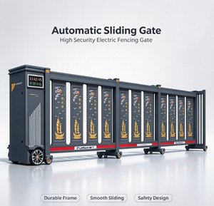 Puerta Corredera Automática de Seguridad, Moderna, de Aluminio, Eléctrica, para Entrada de Vehículos Comerciales - Product Image 1