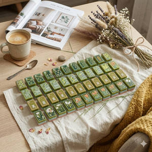 <span class=keywords><strong>Oriente</strong></span> se une a <span class=keywords><strong>Occidente</strong></span>, fichas de mahjong verdes hechas a mano con encanto tradicional chino, perfectas para familias en todo el mundo. - Product Image 2