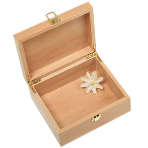 Wooden Jewelry Box Rectangle 8.5cm H Hand Polished <b>Storage</b> Box Desktop Mount - Product Image 3