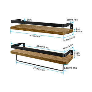 ตะขอแขวนติดผนังทำจากไม้ตะขอแขวนเสื้อติดผนังที่แขวนกุญแจสำหรับตกแต่งที่แขวนในห้องน้ำ - Product Image 6