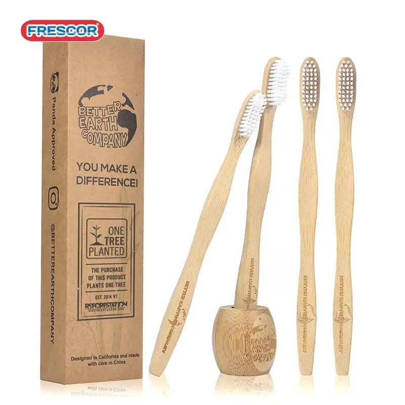 Nylon4 adult toothbrush bamboo hard/medium/soft/ bristles