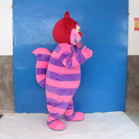 Efun-Costume professionnel de mascotte de chat rose gros et drôle personnalisé, 1 pièce, costume de fête à thème du pays des merveilles à vendre, quantité minimale de commande
