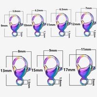 Fermoirs mousquetons en acier inoxydable 304 or, argent et arc-en-ciel pour colliers, bracelets et bijoux faits à la main