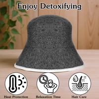Chapeau de sauna écologique à séchage rapide avec logo personnalisé, moderne, unisexe, chapeau de sauna en feutre de laine douce et de luxe, casquette seau pour sauna Banya & Spa