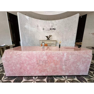 Lussuoso Piano <span class=keywords><strong>Cucina</strong></span> in Onice <span class=keywords><strong>Rosa</strong></span> Naturale Retroilluminato, Top in <span class=keywords><strong>Marmo</strong></span> per Cucine di Ville - Product Image 1