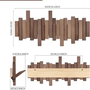 Wooden Coat <b>Hook</b> Wall Mounted Entryway Rack Walnut Wood Single <b>Hook</b> For Coat And Cap Behind Doors On Walls - Product Image 2