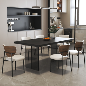 Mesa de comedor rectangular de losa de piedra de 120 cm con estructura estable para comedor y uso doméstico - Product Image 3