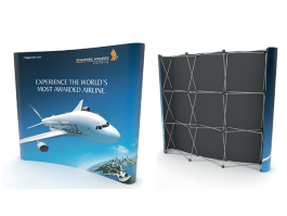 Versatile Easy-assemble PVC <b>Display</b> Backdrop with Wheeled Storage <b>Case</b> for Exhibition Party & Mall Promotion - Product Image 1