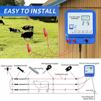 Chargeur d'électrificateur de clôture électrique avec alarme pour la protection du bétail, des vaches, des chèvres, des chevaux, système d'alarme de clôture pour animaux d'élevage