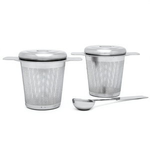 <b>Tea</b> Filters Stainless Steel Set Of 2 With Measuring Spoon For Loose Leaf <b>Tea</b> <b>Infusion</b> - Product Image 2