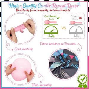 Décorations de révélation de sexe Burnouts or Bows, guirlande de ballons rose et bleu, <span class=keywords><strong>kit</strong></span> de décoration pour la fête de révélation de sexe, quel sera le sexe du bébé, toile de fond pour la fête de révélation de sexe - Product Image 3