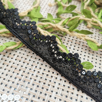 Nouveau fil de Polyester étoiles étroites paillettes broderie dentelle utilisée pour robe de mariée dentelle robe décorative Lingerie corsage pour les femmes