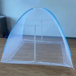 150*200 cm viaje de Camping al aire libre plegado 100% poliéster Pop Up cama doble tienda mosquitera plegable mosquitera portátil