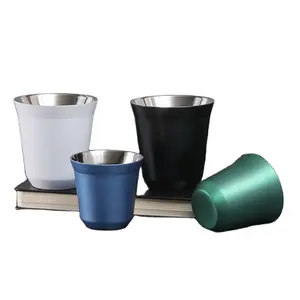 18/8 Stainless Steel Double Wall Reusable Mini Cups 80ml Shot Glass