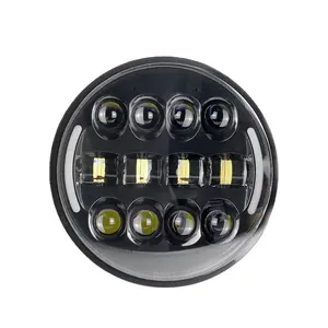 2024 New Arrival công suất cao mắt thiên thần lái xe ánh sáng 12V DRL 7 inch Vòng LED xe máy Đèn pha