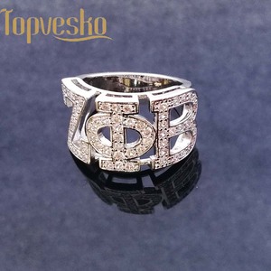 Greek Top Quality Cubic Zirconia Custom 925 Silver All Sorority Zeta Phi Beta Delta Sigma Thetaa Alpha Kapp Alpha <strong>Finger</strong> <strong>Ring</strong> - Product Image 1