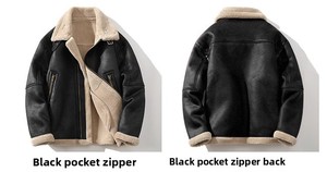 Giacca invernale All-In-One da <span class=keywords><strong>uomo</strong></span> <span class=keywords><strong>di</strong></span> <span class=keywords><strong>marca</strong></span> alla moda giacca <span class=keywords><strong>di</strong></span> pelliccia <span class=keywords><strong>di</strong></span> agnello In pelle <span class=keywords><strong>di</strong></span> cuoio e cotone spessa e abbigliamento da motociclista - Product Image 6