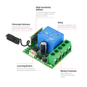 DC12V 1 チャンネルリレーリモートコントロールスイッチ受信機モジュールユニバーサルワイヤレス <span class=keywords><strong>315</strong></span>/433 MHz <span class=keywords><strong>RF</strong></span> トランスミッターリモート受信機 - Product Image 3