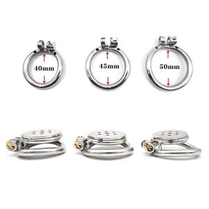 Esclave mâle Super Mini <span class=keywords><strong>Cage</strong></span> de chasteté dispositif de chasteté en acier inoxydable <span class=keywords><strong>Cage</strong></span> à pénis anneau de pénis avec serrure jouets sexuels pour hommes 3 tailles - Product Image 4