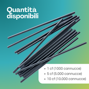 Cannucce dritte nere riutilizzabili in plastica, 13,5 cm, 7 mm, per bevande - Product Image 4