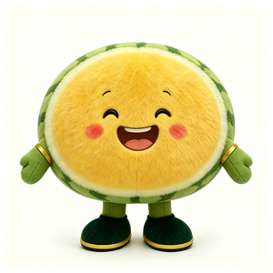 Peluche de sandía amarilla personalizado, peluche de sandía con pulpa amarilla, muñeco de peluche de fruta, peluche de sandía - Product Image 2