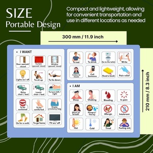 Tableau de communication personnalisé en plastique étanche pour adultes non verbels avec symboles illustrés - Option cadeau pour le soutien en cas d'aphasie - Product Image 6