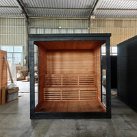 Sauna à vapeur sèche extérieur, cabine de relaxation humide électrique pour 6 personnes, sauna en cèdre rouge avec chauffage, sauna en bois pour l'extérieur