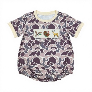 SR3572 Yawoo Combinaison pour bébés filles, imprimé lapin de Pâques, automne, fermeture éclair, décontractée, manches courtes, coton et élasthanne, vente en gros ODM - Product Image 2