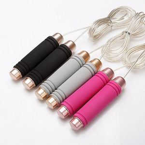 เชือกกระโดดปรับความเร็วได้ รา<span class=keywords><strong>คา</strong></span>โรงงาน พร้อมลูกปืน สายเหล็ก สำหรับออกกำลังกายที่บ้าน - Product Image 1