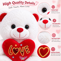 Vente en gros directe d'usine, ours en peluche rouge rose personnalisé tenant un cœur Te Amo pour la Saint-Valentin
