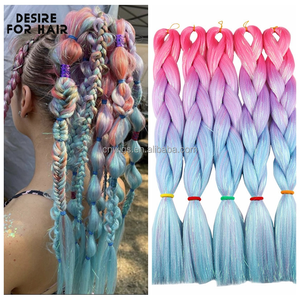 Wholesale Christmas Color Bling Tinsel Hair Extension High Quality Raw Material Ombre Jumbo <strong>Braid</strong> Synthetic Hair for Braiding - Product Image 4