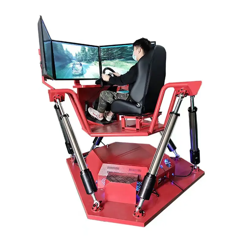 Simulador de carro de corrida virtual 360 graus, jogo de condução com ce resistente 3 tela 6 dof