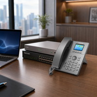 Téléphone IP Gigabit Flyingvoice P11G, 2 comptes SIP, PoE/Solaire, écran LCD couleur 2,4 pouces, double ports 10/100/1000M, 2000 contacts pour PME
