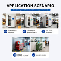 Carrito de herramientas de autoservicio RFID para bibliotecas comunitarias inteligentes, kiosco con pantalla táctil para el préstamo y devolución de herramientas en bibliotecas públicas