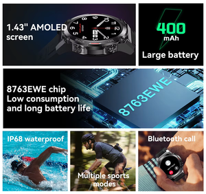 <span class=keywords><strong>2025</strong></span> <span class=keywords><strong>New</strong></span> IP68 2024 Thông Minh Đồng Hồ Với 1.43Inch Amoled Màn Hình Cảm Ứng 400MAh Pin Theo Dõi Sức Khỏe Đồng Hồ Kỹ Thuật Số Người Đàn Ông Dm51 - Product Image 3