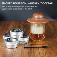 Whisky Smokey Kit briquet intégré 4 saveurs copeaux de bois acier inoxydable glace pierre Cocktail Bourbon Kit de fumer Bar fête outil