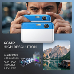 Cámara <span class=keywords><strong>para</strong></span> Vlogging de 48MP con Lente Dual CMOS, Zoom 16X, Antivibración, USB Tipo-C, Pantalla IPS, Flash LED, <span class=keywords><strong>Mini</strong></span> Cámara <span class=keywords><strong>para</strong></span> Fotografía - Product Image 2