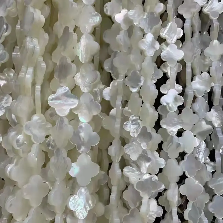 Perles en coquille de trèfle, nacre naturelle, perceuse complète pour bricolage de bijoux