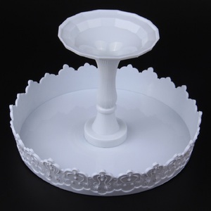 Stile europeo bianco di alta qualità in plastica con bordo in pizzo Retro giradischi per festa di nozze vassoio da portata Dessert - Product Image 4