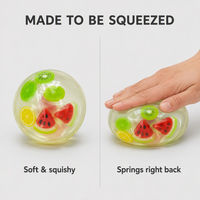 Balle anti-stress transparente en TPR en forme de tranche de fruit, gel cristallin, jouet sensoriel à presser pour enfants et adultes