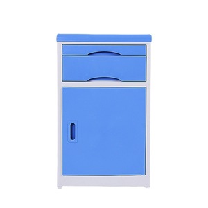 Hospital Bedside Cabinet 480x480x760mm Blue <b>Mobile</b> Multi Functional Storage With Drawer And Door For Medical Use - Product Image 3