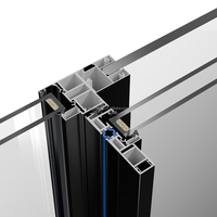 Porte coulissante sur mesure en alliage d'aluminium série 6000 avec cadre à rail inférieur dissimulé et amortisseur à fermeture douce pour terrasse et balcon