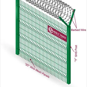 Powder Coat Pvc Coated Galvanized Steel Metal 3d V Bending Curved Welded Wire Panel Fencing for Garden Farm