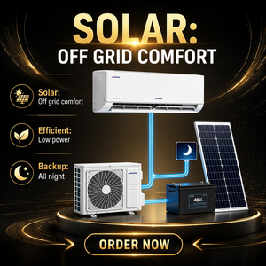 Aire Acondicionado Solar Split AIRWENS de 48V, 100% Alimentado por Batería, Ahorro de Energía, R32, para Hogar y Hotel, 100% Funcionamiento Fuera de la Red - Product Image 2