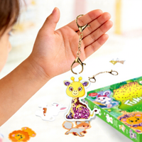 Nouveau style – Ensemble de jouets éducatifs DIY pour enfants : porte-clés musical en forme de fleur, animal ou princesse, en carton, pour les 4-12 ans et plus