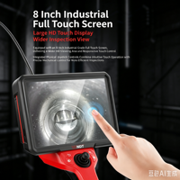 Endoscopio Industrial con Detección de Defectos por IA 360 °   Sonda Articulada de 6 mm con Pantalla de 8'' y Luz LED Impermeable IP67 para Inspección NDT